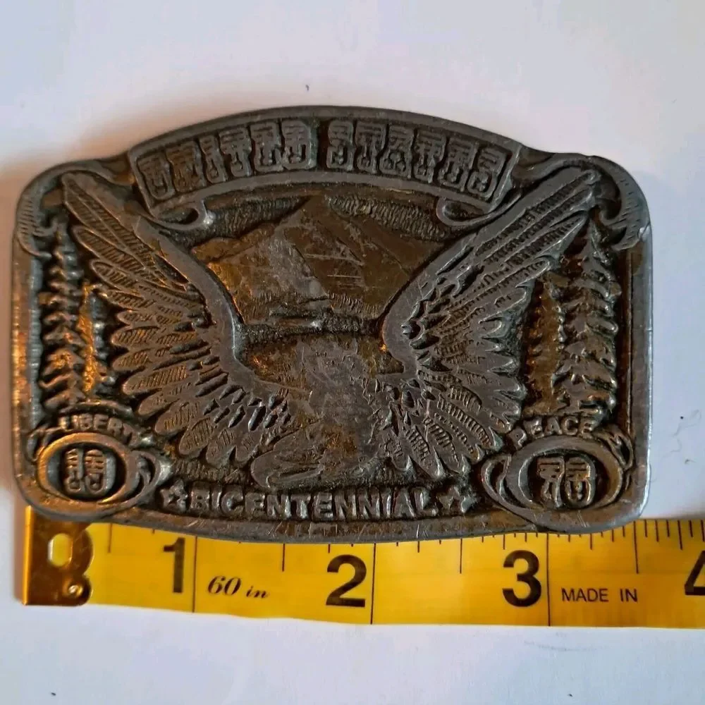 Vintage Bicentennial Bald Eagle Belt Buckle CDC Metalworks 1975‎